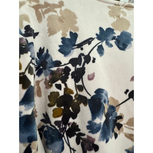 Pure Jill | Floral Velvet/Velour Tunic Top with Pockets | Size Large - Picture 2 of 11